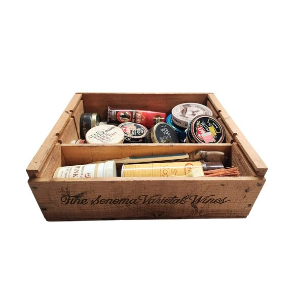 Vintage Simi Winery Wooden Box With Sliding Lid & Dividers - Picture 6 of 9